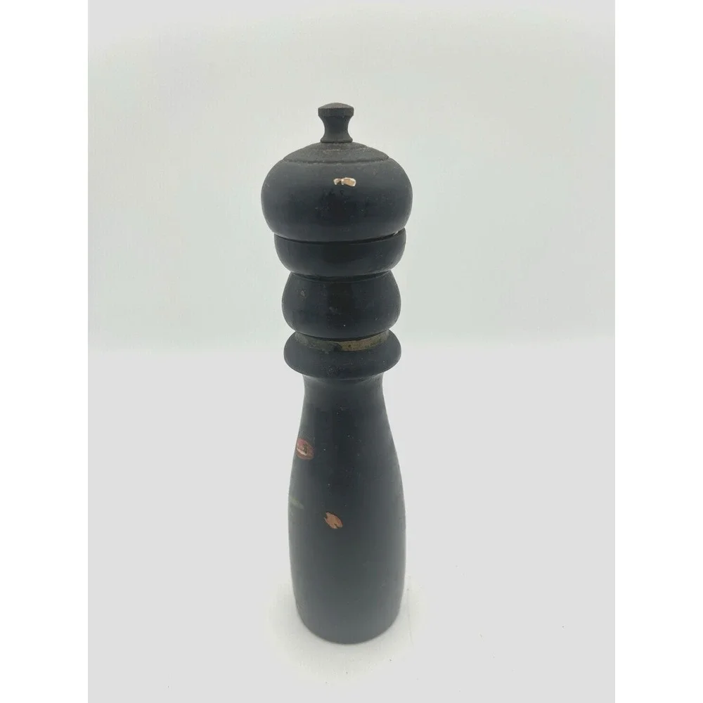 VTG Zassenhaus Pepper Mill Grinder West Germany Dark Wood Marked Rose Pattern 8